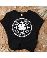 Let's Get Lucked Up St Patricks Day Shirt Unisex Standard T-Shirt black s